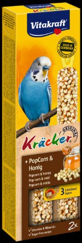 Vitakraft Kracker Dupla Rúd Popcorn, méz kiegészítő eleség Hullámos papagájnak 60g