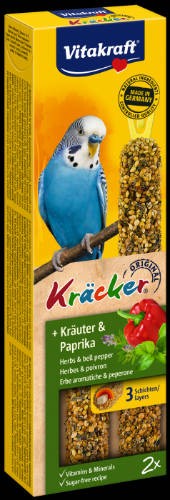Vitakraft Kracker Dupla Rúd gyógynövény, paprika kiegészítő eleség Hullámos papagájnak 60g