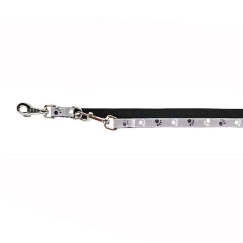Trixie Silver Reflect állítható póráz fényvisszaverős fekete-ezüst XS-S 2m/15mm