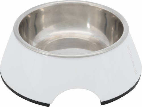 Trixie Dog Bowl műanyag és rozsdamentes tál fehér kutyáknak 0,2l/Ø14cm