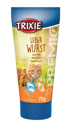 TRIXIE Premio Leber Wurst Creme Jutalomfalat Krém májas macskák részére 75 g