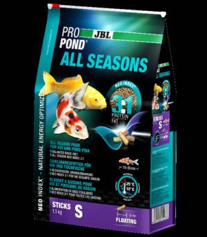 JBL ProPond All Seasons S - pond táplálékok - kerti tavakba kisméretű díszhalaknak 2,2kg, 12L