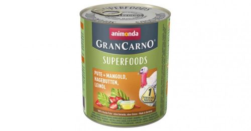 Animonda GranCarno Adult Superfood pulyka, mángold, csipkebogyó, lenmagolaj 400g