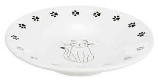 Trixie Ceramic Bowl – kerámia tál (fehér/mintás) macskák részére (0,2l/Ø15cm)