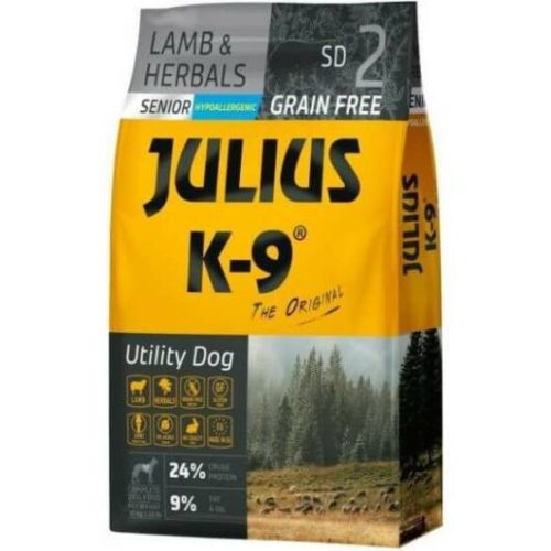 Julius-K9 Utility Dog Hypoallergenic Lamb, Herbals Senior 3kg